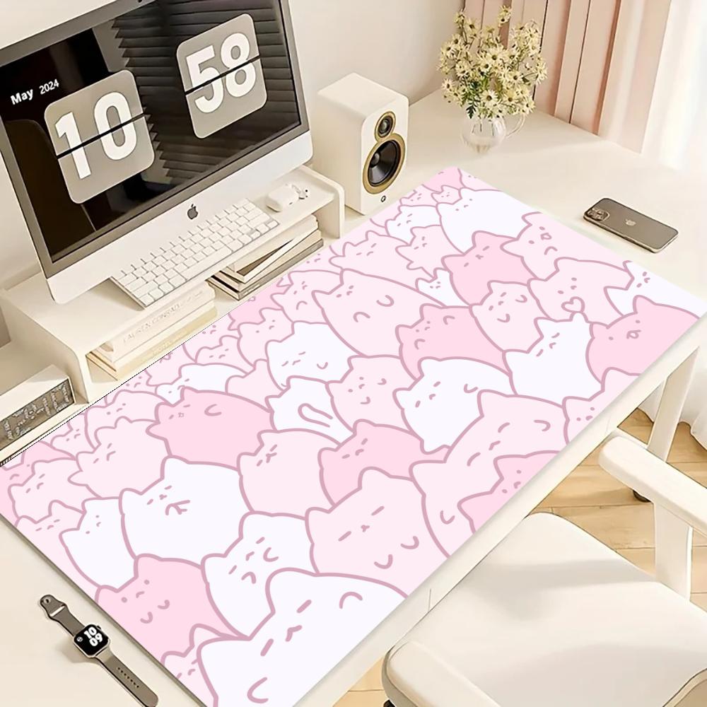 Desk Setup Pink - Tappetino per Mouse da Gaming, Grande