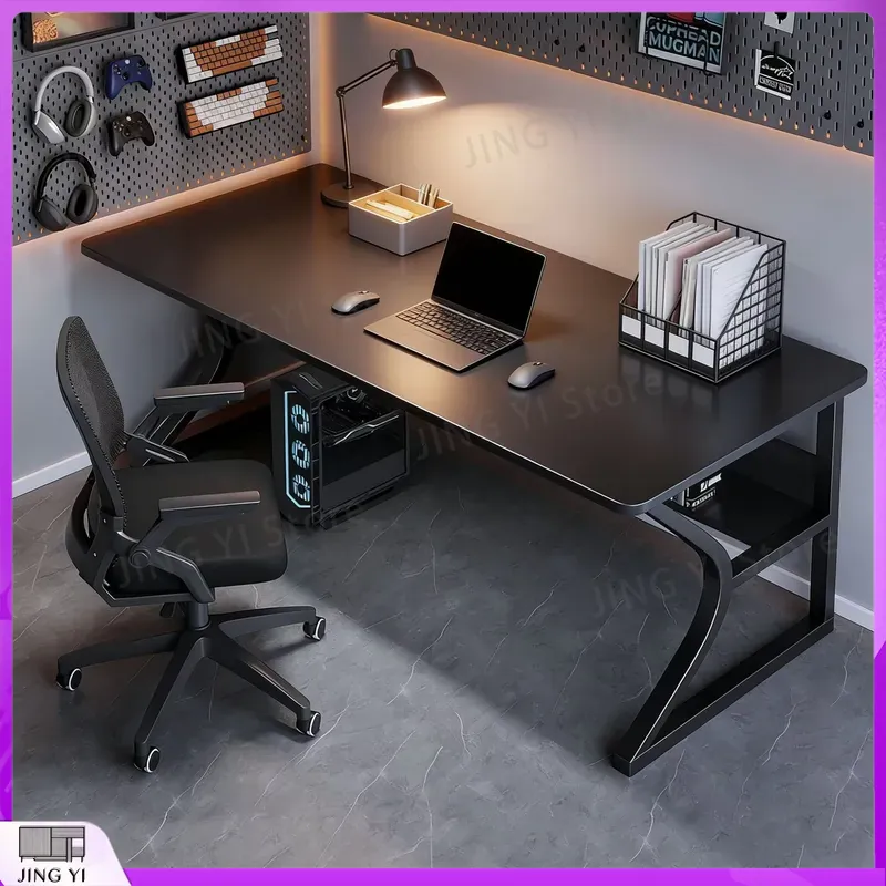 Desk Setup Black And Wood - Scrivania da Gaming Nera per Setup