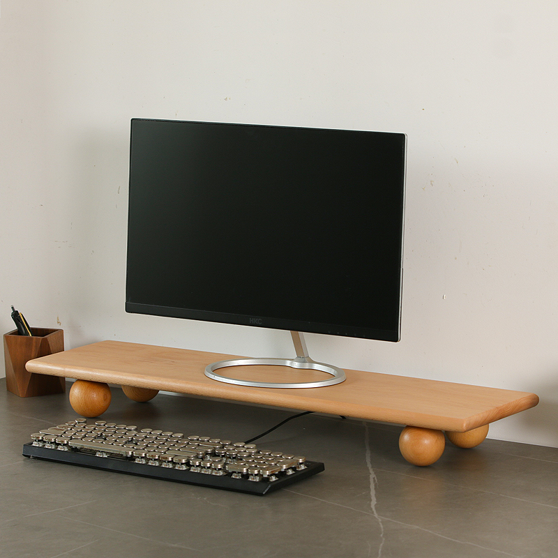 Desk Setup Natural - Supporto per doppio monitor da tavolo