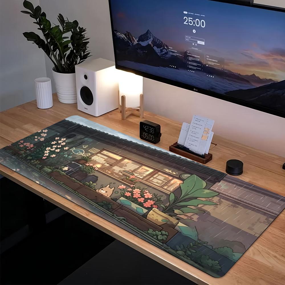 Desk Setup Laptop And Pc - Tappetino per Mouse da Gaming Esteso