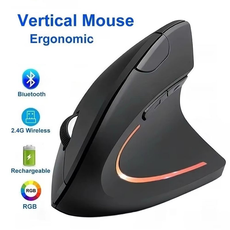 Gaming Setup Desk - Mouse verticale ergonomico compatibile con Bluetooth