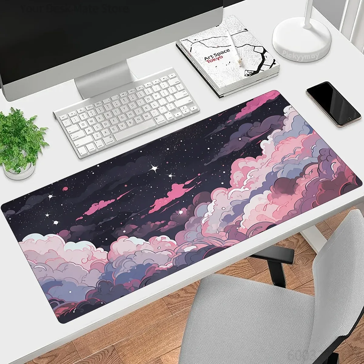 Desk Setup Pink - Tappetino per Mouse Anime Rosa e