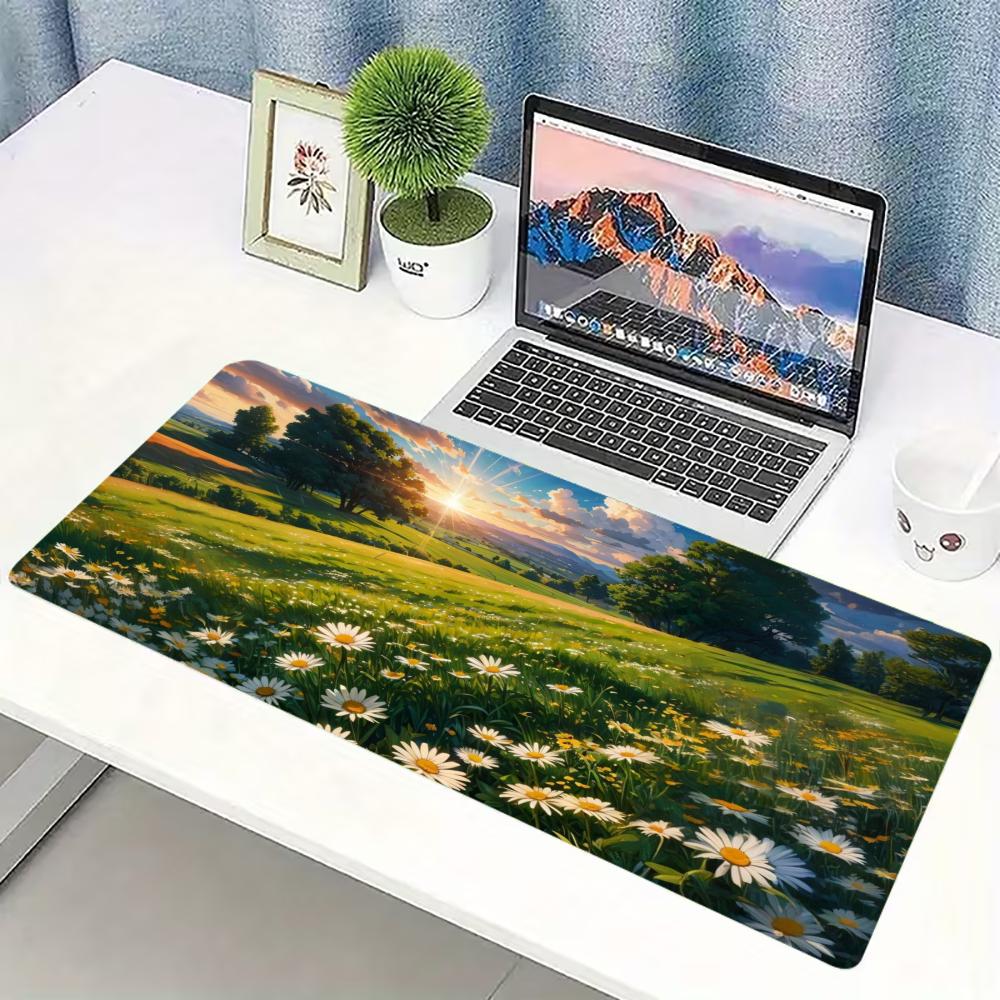 Desk Setup Natural - Tappetino per mouse da gioco esteso