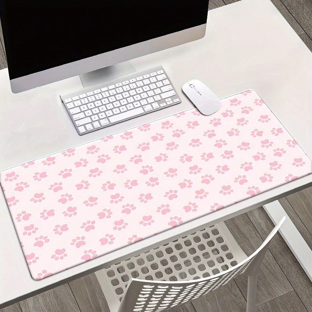Desk Setup Pink - Tappetino da scrivania con stampa zampa