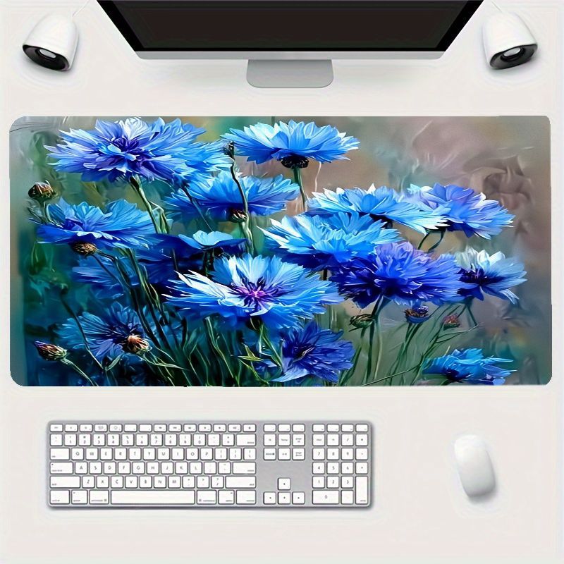 Desk Setup Natural - Tappetino per mouse Brand Blue Cornflower,