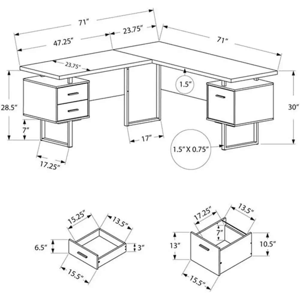 Scrivania a L da 70 pollici co - Desk Setup Black And Wood recensione e prezzo