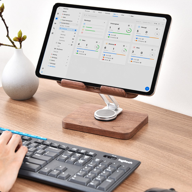 Supporto per iPad in Noce Nero - Desk Setup Black And Wood recensione e prezzo