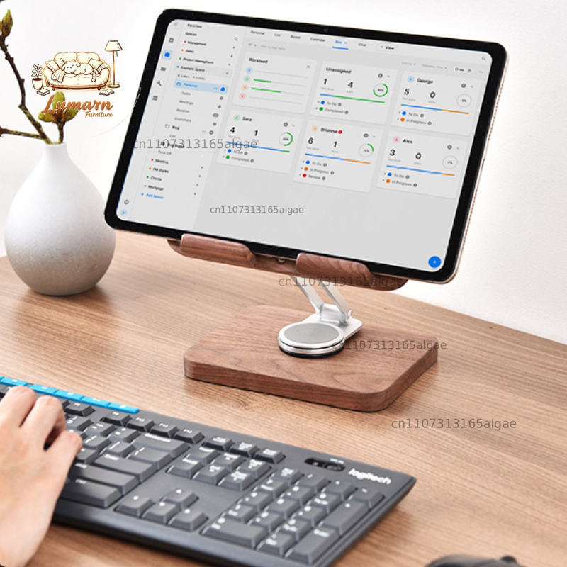 Supporto per iPad in noce nero - Desk Setup Black And Wood recensione e prezzo