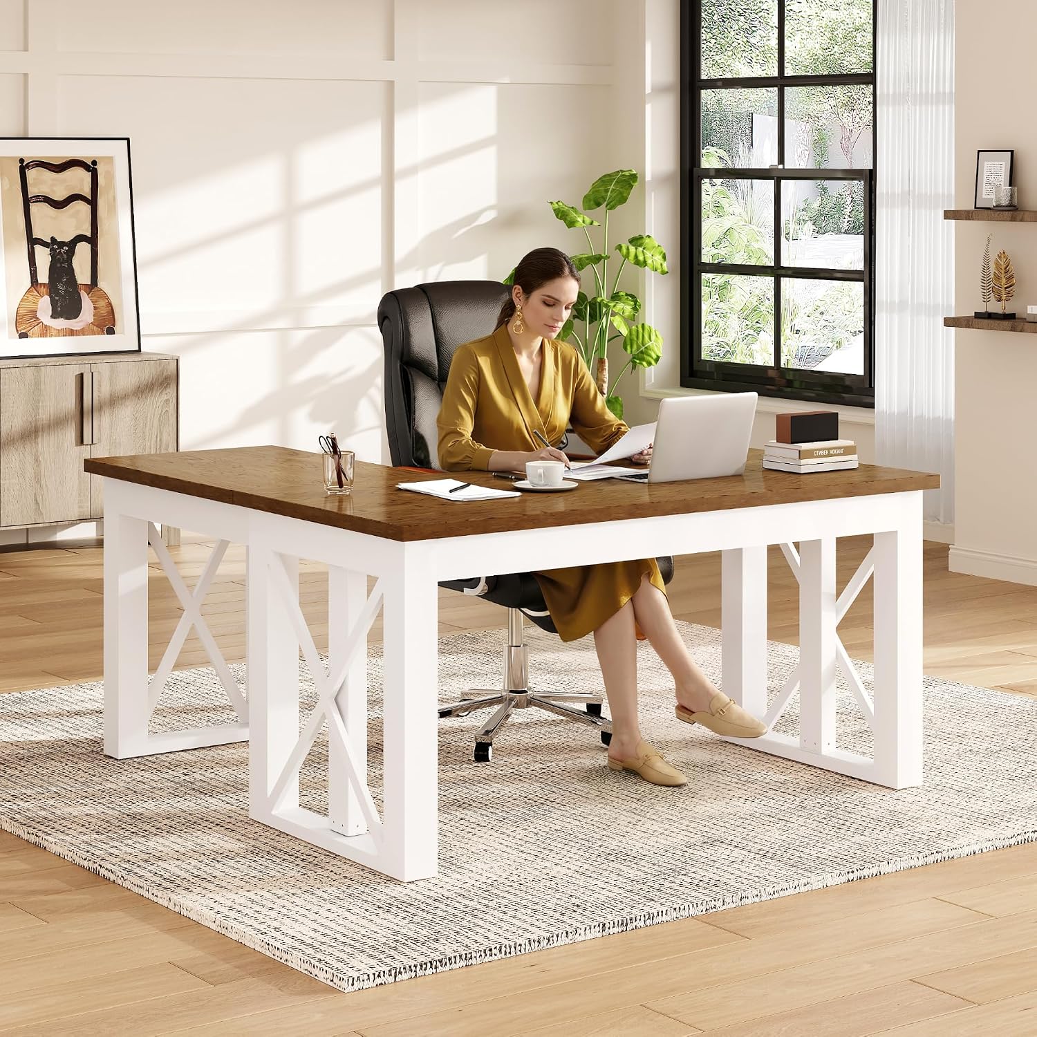Scrivania ad Angolo a L con Ca - Desk Setup Office recensione e prezzo