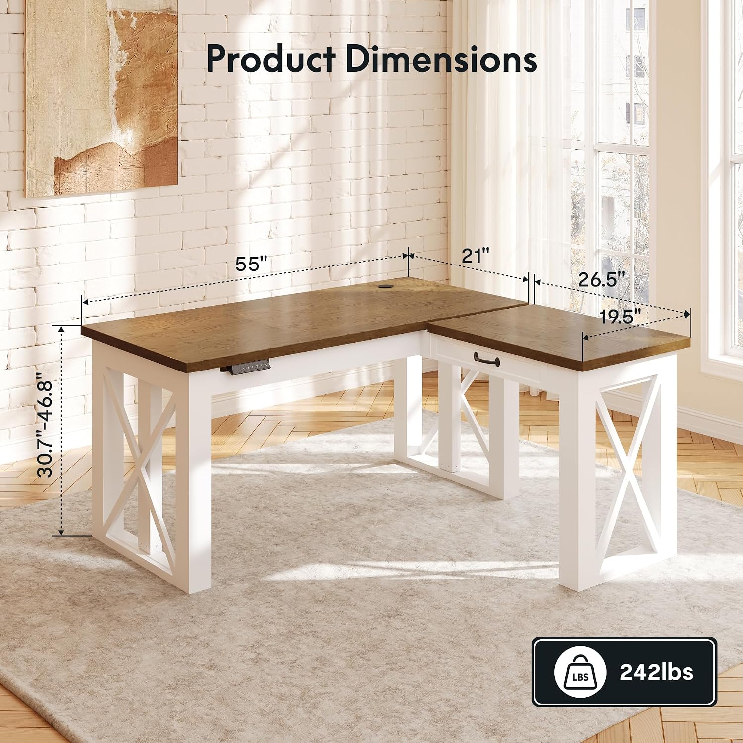 Scrivania ad Angolo a L con Ca - Desk Setup Office recensione e prezzo