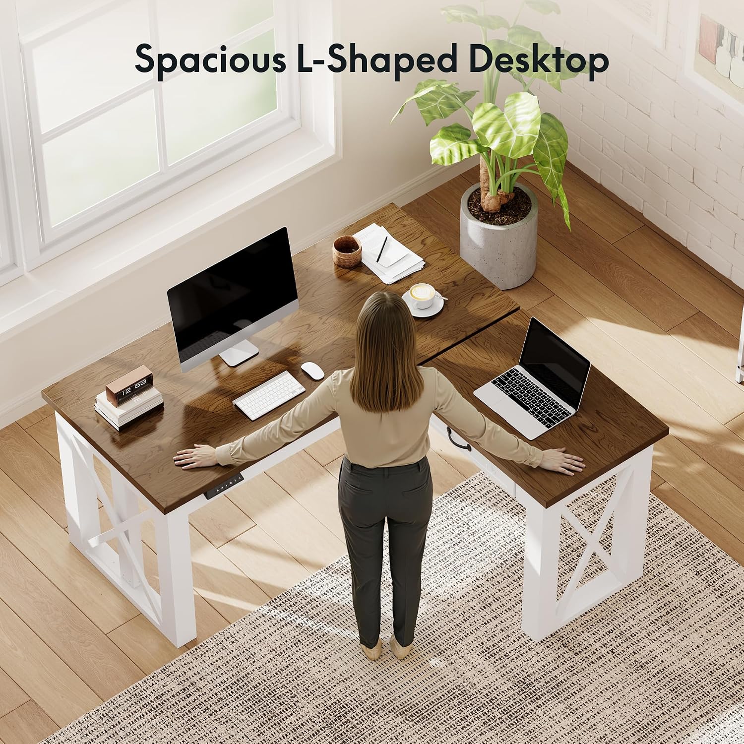 Scrivania ad Angolo a L con Ca - Desk Setup Office recensione e prezzo
